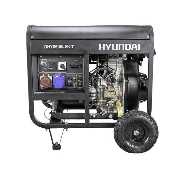 generator de curent trifazat cu motor diesel hyundai dhy8500lek t