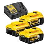 Set 4 scule cu 3 acumulatori DeWalt DCK485P3T