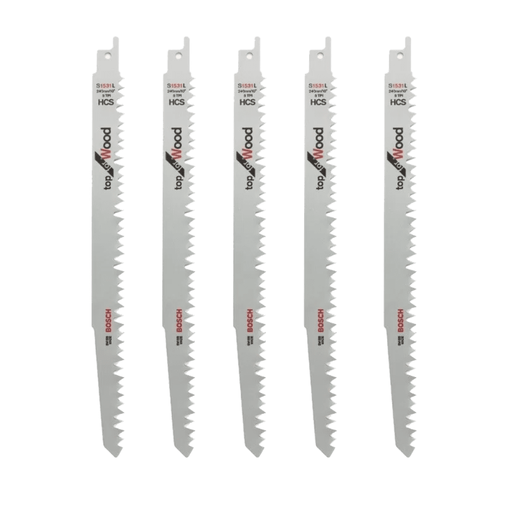 Set 5 lame fierastrau sabie Bosch HCS 240mm pentru lemn Set 5 lame fierastrau sabie Bosch HCS 240mm pentru lemn
