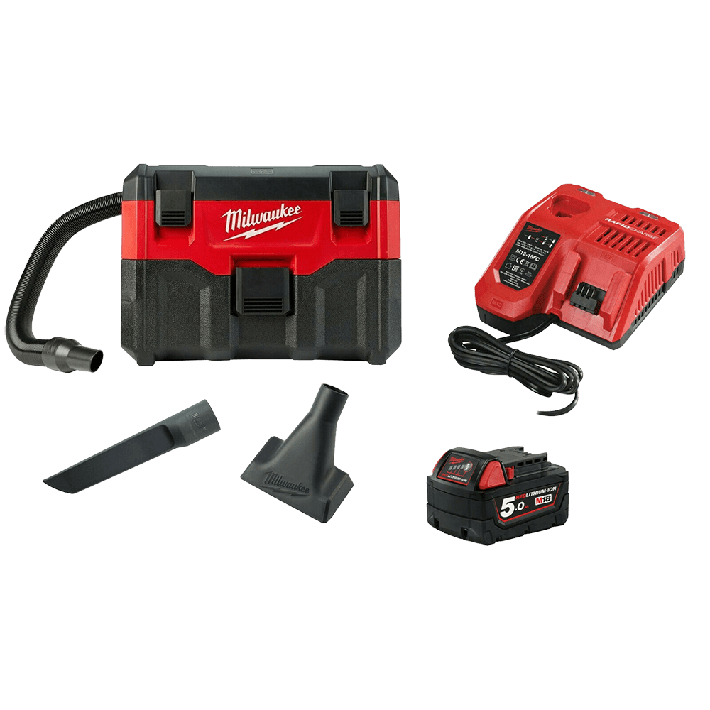 Aspirator umed/uscat cu 1 acumulator Milwaukee M18 VC2-501 Aspirator umed/uscat cu 1 acumulator Milwaukee M18 VC2-501