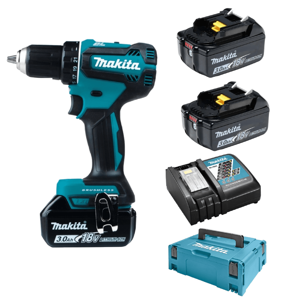 Masina de gaurit si insurubat cu 3 acumulatori Makita DDF485RF3J Masina de gaurit si insurubat cu 3 acumulatori Makita DDF485RF3J