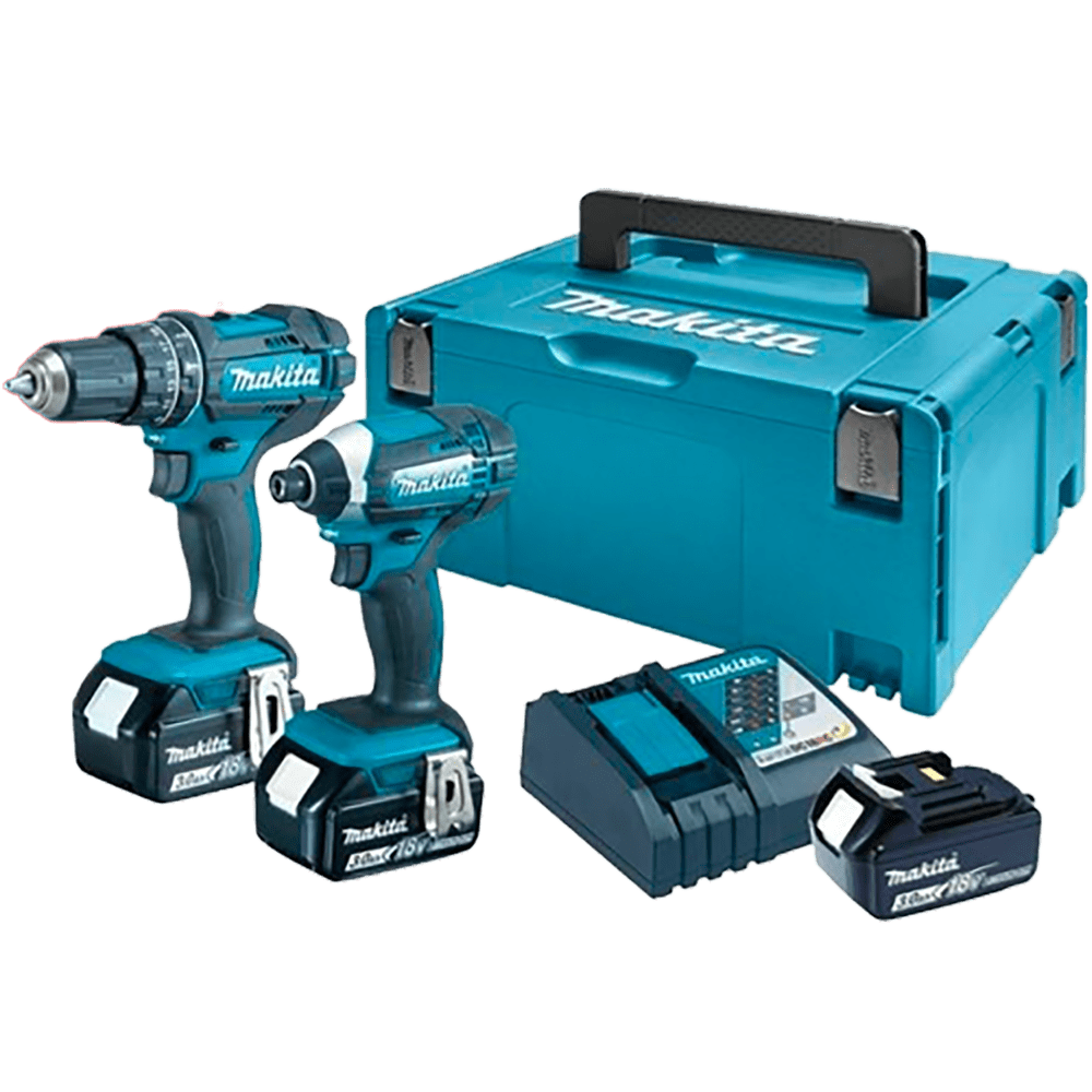 Set de 2 scule cu 3 acumulatori Makita DLX2131JX1 Set de 2 scule cu 3 acumulatori Makita DLX2131JX1