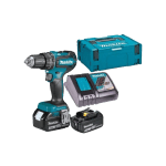 Masina de gaurit si insurubat cu percutie cu 2 acumulatori Makita DHP485RFJ