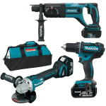 Set de 3 scule cu 3 acumulatori Makita DLX3078TX1