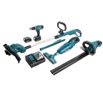 Set de 4 scule cu 2 acumulatori Makita DLX4093