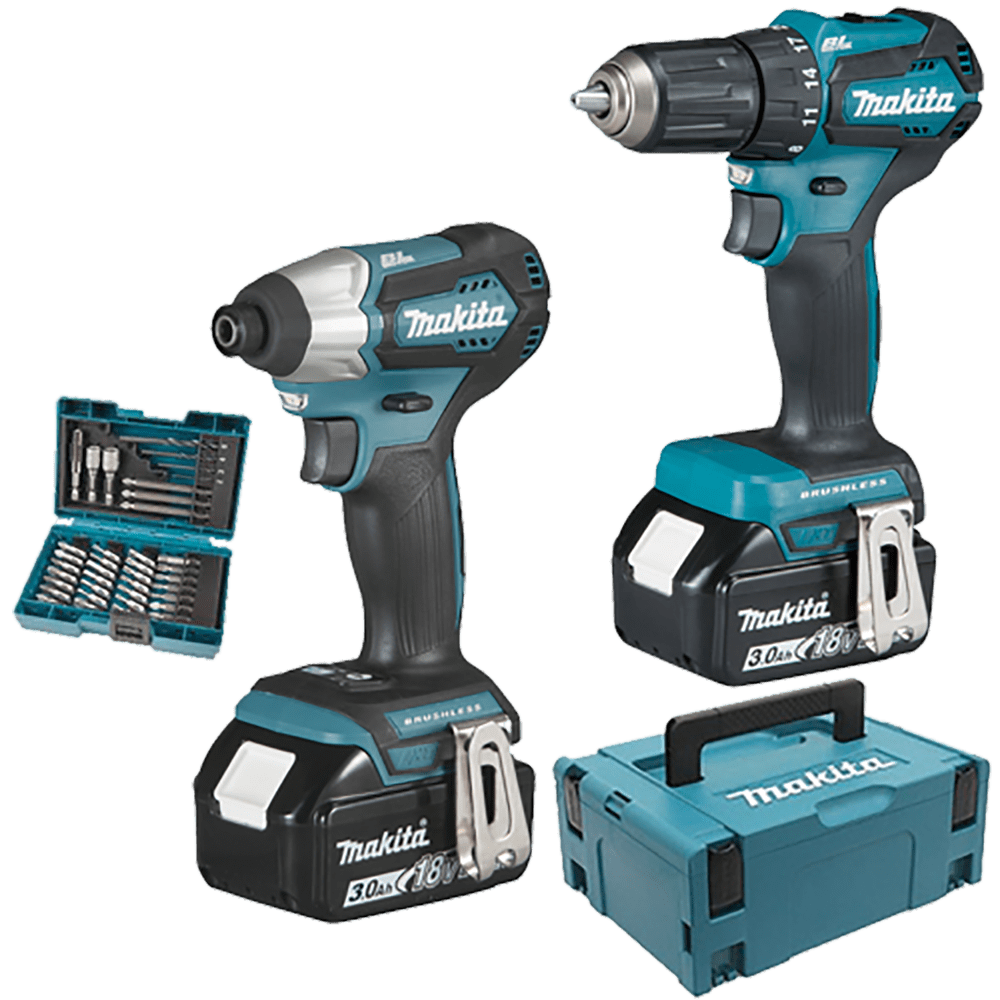 Set de 2 scule cu 2 acumulatori DLX2220JX2 Makita Set de 2 scule cu 2 acumulatori DLX2220JX2 Makita