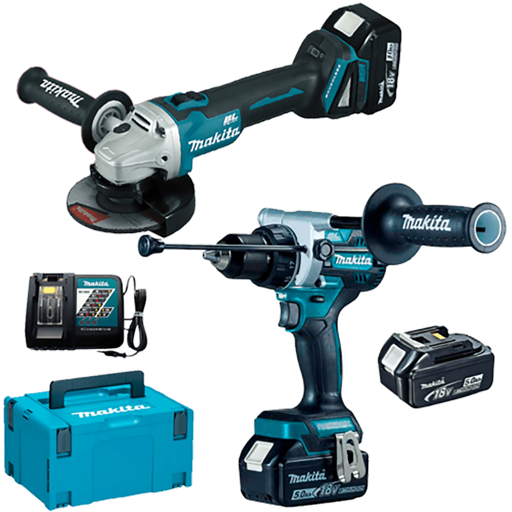 Set de 2 scule cu 3 acumulatori Makita DLX2434TJ Set de 2 scule cu 3 acumulatori Makita DLX2434TJ