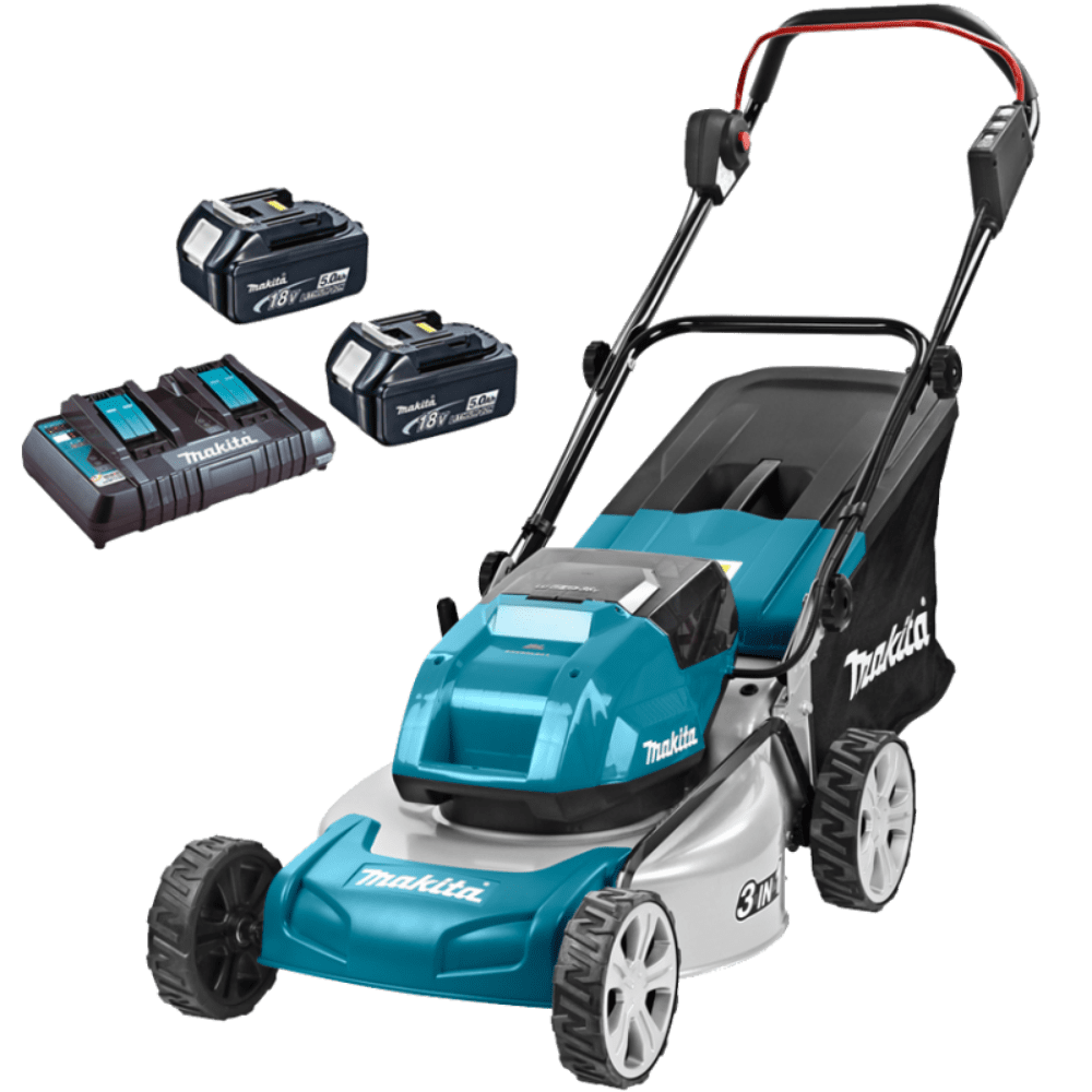 Masina de tuns gazon cu 2 acumulatori 36V Makita DLM460PT2 Masina de tuns gazon cu 2 acumulatori 36V Makita DLM460PT2