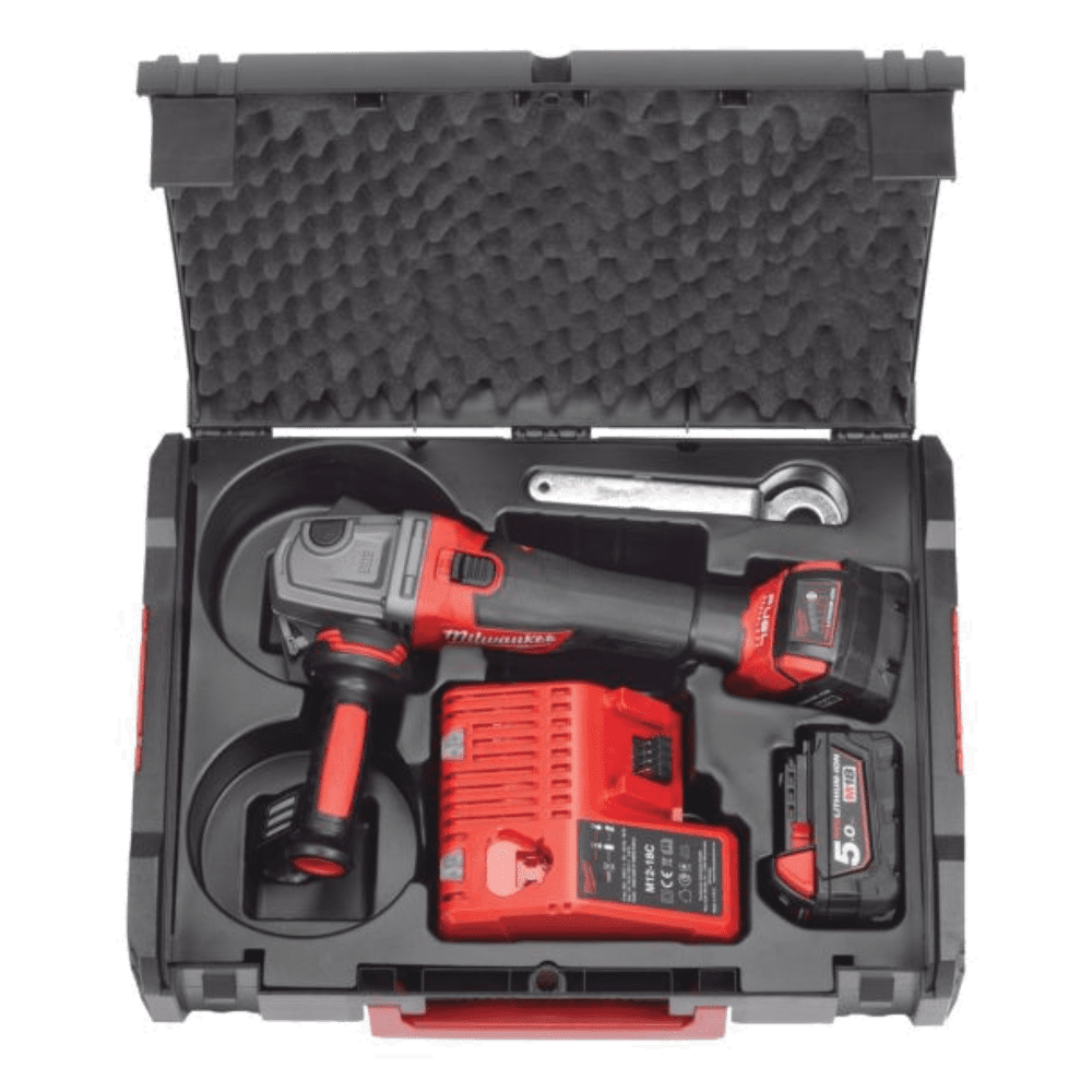 Polizor unghiular cu 2 acumulatori Milwaukee M18 CAG125X-502X Polizor unghiular cu 2 acumulatori Milwaukee M18 CAG125X-502X