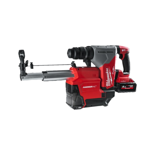 Ciocan rotopercutor Milwaukee SDS-plus cu 2 acumulatori M18ONEFHXDEL-552C