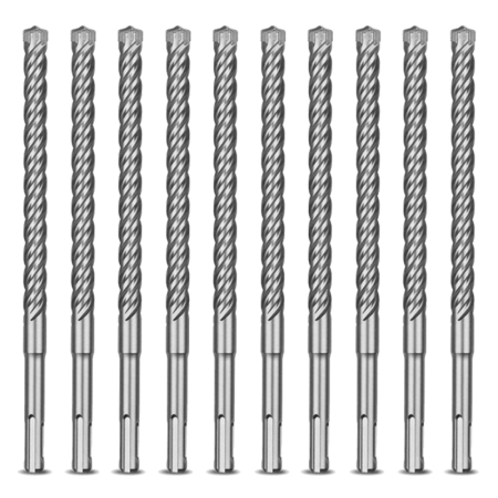 Set 10 Burghie Milwaukee SDS-PLUS Mx4 Ø16x200x260mm