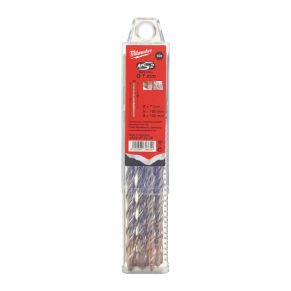 Burghie Milwaukee SDS-plus M2 Ø7.0x100x160mm-set 10 buc