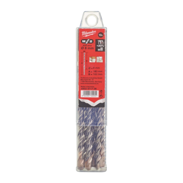 Burghie Milwaukee SDS-plus M2 Ø8.0x100x160mm-set 10 buc