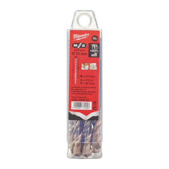 Burghie Milwaukee SDS-plus M2 Ø10x50x110mm-set 10 buc