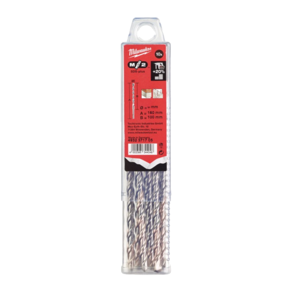 Burghie Milwaukee SDS-plus M2 Ø6.0x100x160mm-set 10 buc