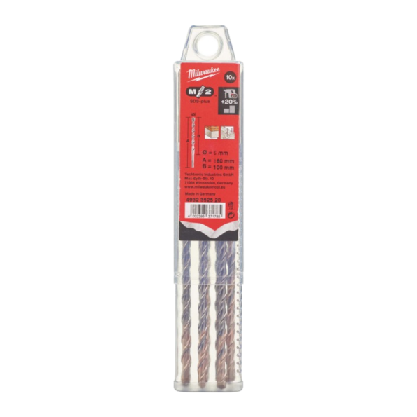 Set 50 Burghie Milwaukee SDS-PLUS M2 Ø5.5x100x160mm
