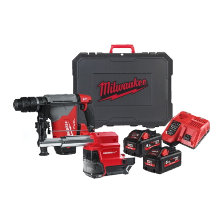 Ciocan rotopercutor Milwaukee SDS-plus cu 2 acumulatori M18 ONEFHPXDEL-552C