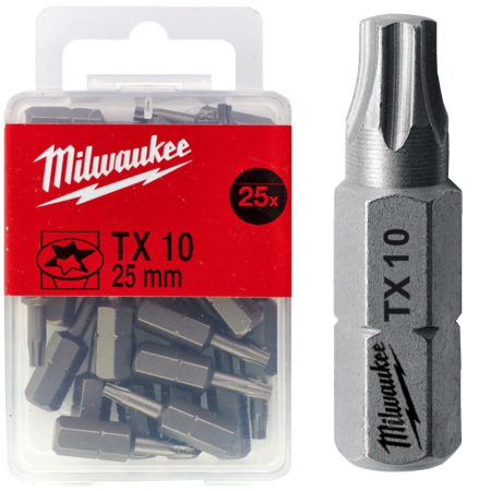 Set 25 biti standard TX10x25mm Milwaukee