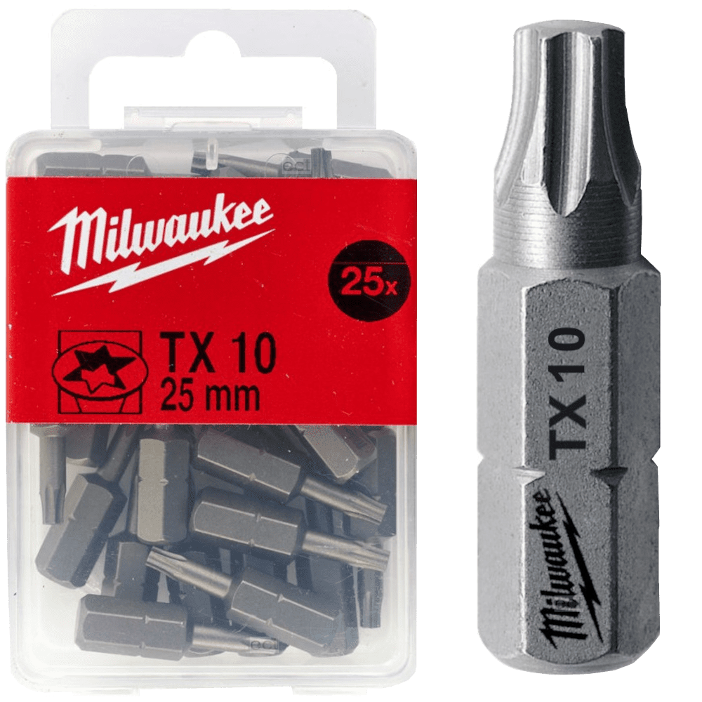 Set 25 biti standard TX10x25mm Milwaukee Set 25 biti standard TX10x25mm Milwaukee