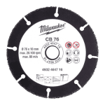 Disc cu carbura pentru lemn/PVC/piatra Milwaukee CB76