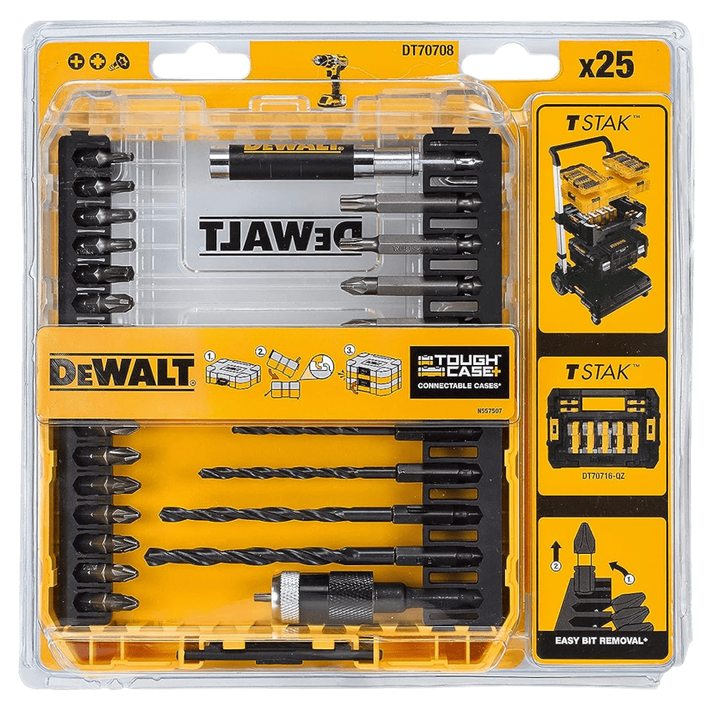 Set 25 biti insurubare si burghie de metal DeWalt DT70708 Set 25 biti insurubare si burghie de metal DeWalt DT70708