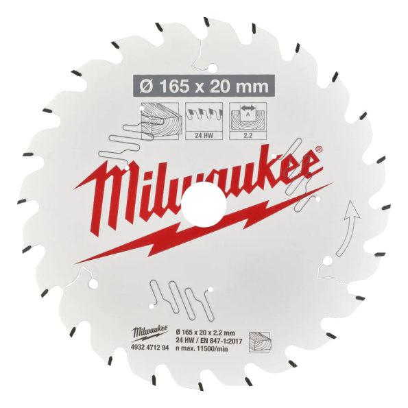 Panza de circular pentru lemn 165mm Milwaukee Z24