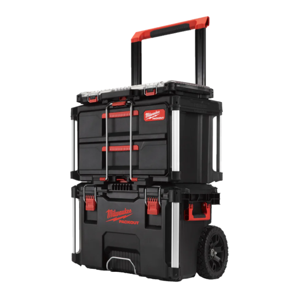 Set starter 3 cutii cu carucior Milwaukee PACKOUT