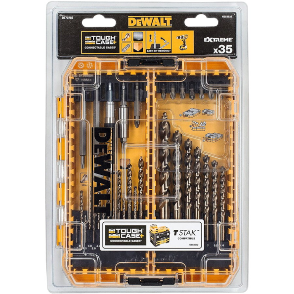 Set 35 biti insurubare si burghie de metal DeWalt DT70756-QZ