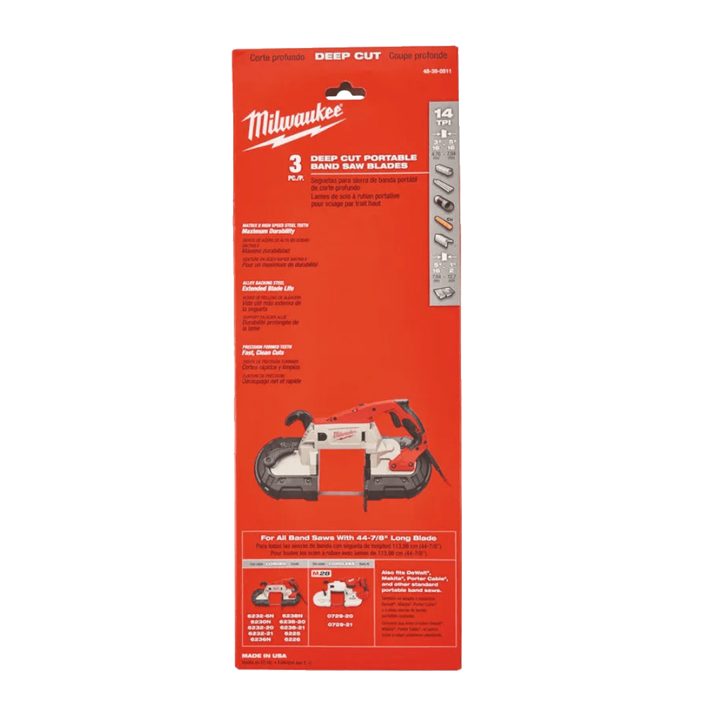 MLW48390511-2 Set 3 panze de fierastrau banda 1140mm 14Tpi Milwaukee