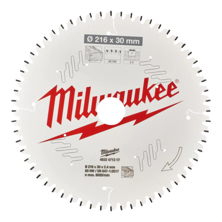 Panza de circular pentru lemn 216mm Milwaukee Z60
