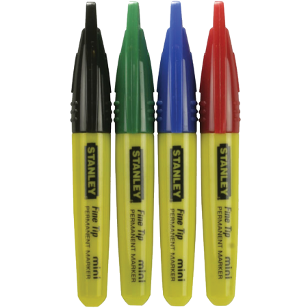 Set 4 markere santier cu varf fin 4 culori Stanley 1-47-329