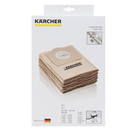 Set 5 saci filtranti din hartie pentru aspiratoarele SE 4001/SE 4002/MV/WD3 Karcher