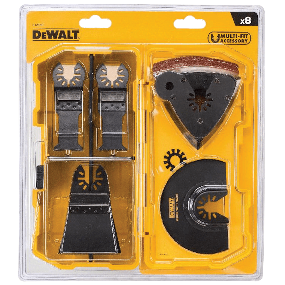 Set 8 lame pentru scule multifunctionale oscilante DeWalt DT20731 Set 8 lame pentru scule multifunctionale oscilante DeWalt DT20731