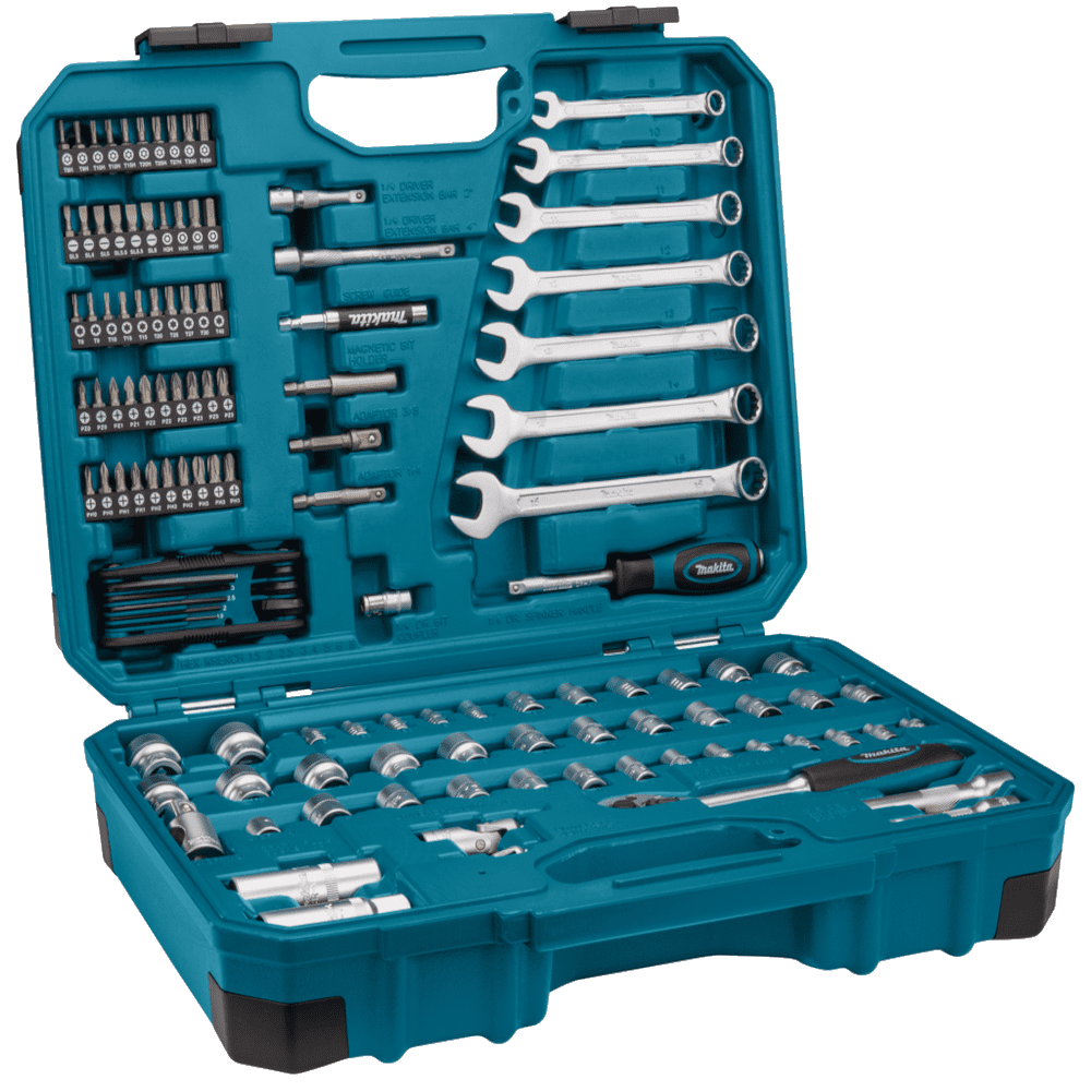 Set piese tubulare biti si chei de mana 120 de piese Makita E-06616 Set piese tubulare biti si chei de mana 120 de piese Makita E-06616