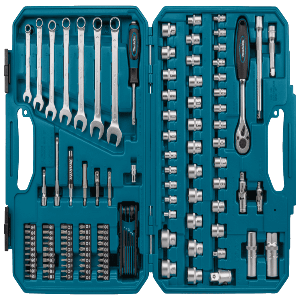 Set piese tubulare biti si chei de mana 120 de piese Makita E-06616 Set piese tubulare biti si chei de mana 120 de piese Makita E-06616