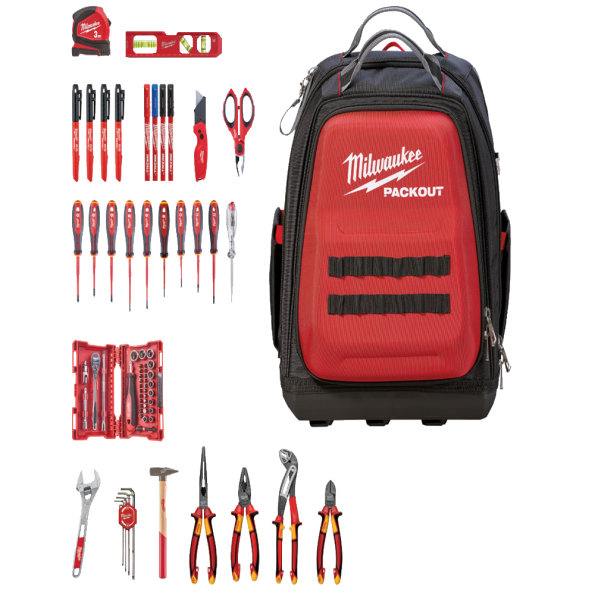 Rucsac PACKOUT Milwaukee cu trusa de 76 unelte electricieni