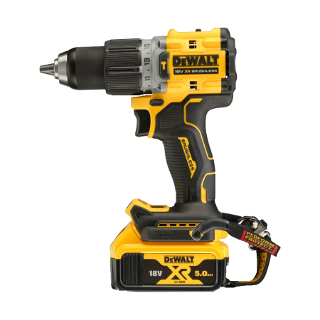 Masina de gaurit si infiletat cu percutie cu 2 acumulatori 5Ah fixare curea DeWalt DCD805P2LRT