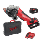 Polizor unghiular cu 2 acumulatori 4Ah Milwaukee HD18 AG125-402C