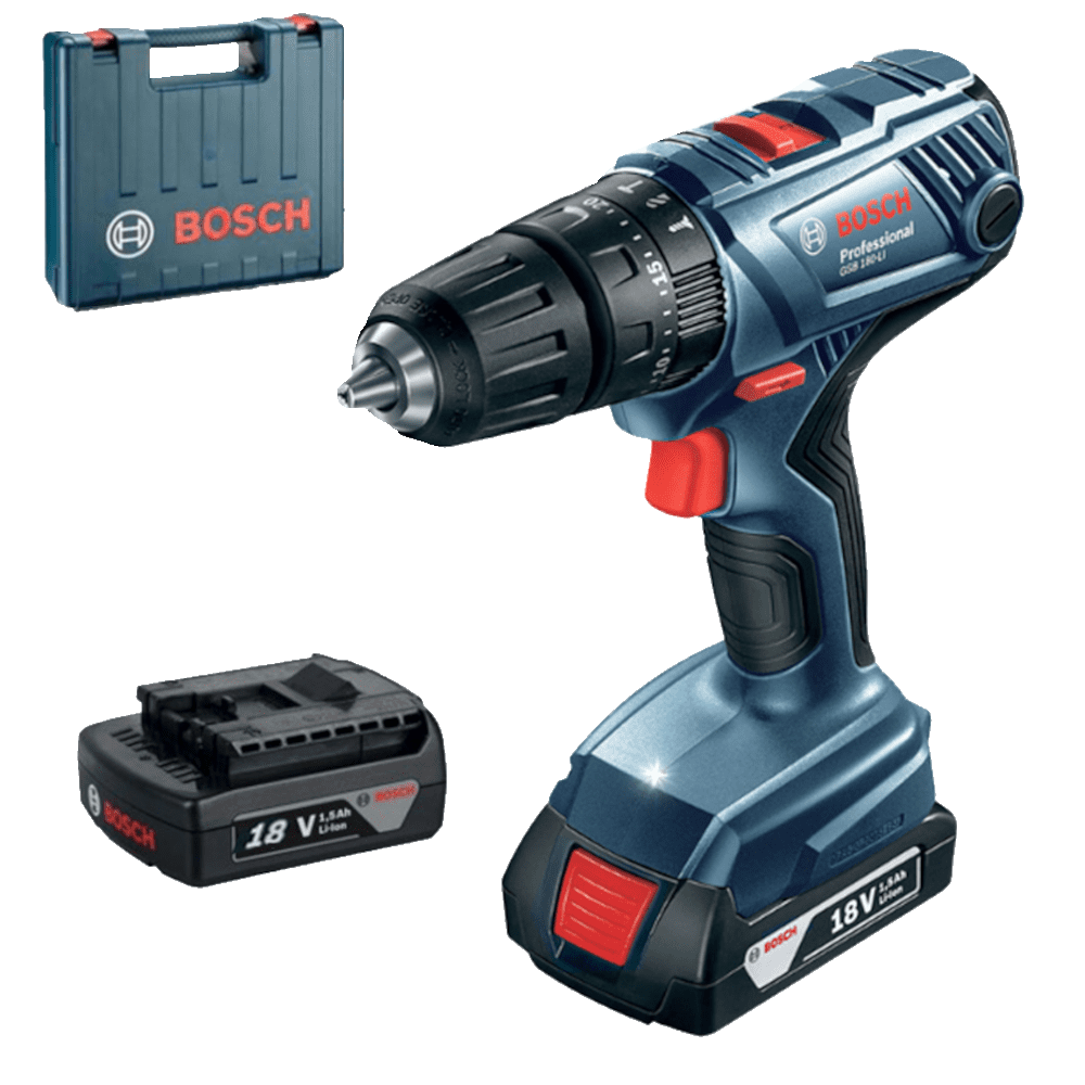 Masina de gaurit cu percutie cu 2 acumulatori 1.5Ah Bosch GSB 180-Li Masina de gaurit cu percutie cu 2 acumulatori 1.5Ah Bosch GSB 180-Li