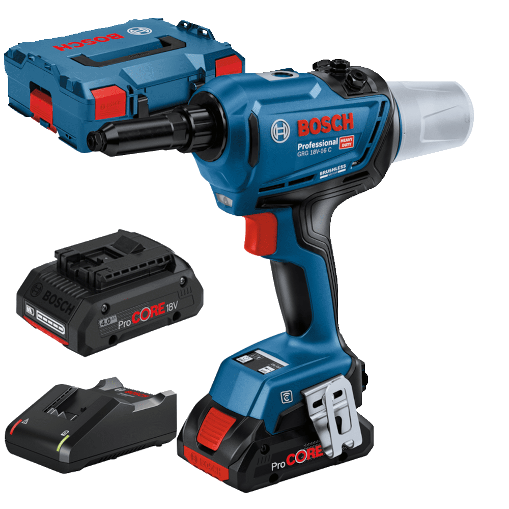 Pistol pentru nituit cu 2 acumulatori Bosch GRG 18V-16 C Pistol pentru nituit cu 2 acumulatori Bosch GRG 18V-16 C