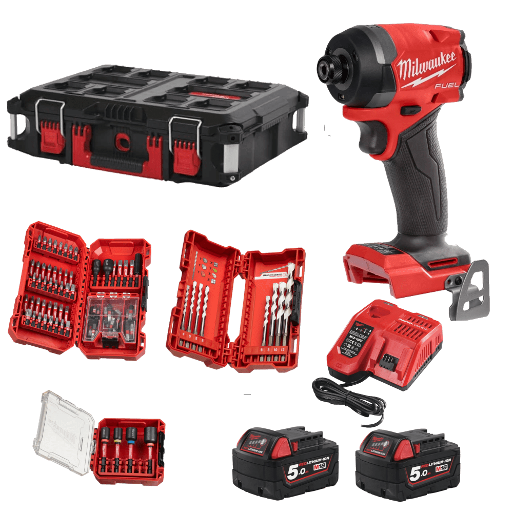 Masina de insurubat cu impact cu 2 acumulatori 5Ah Milwaukee M18 FID3100P-502P Masina de insurubat cu impact cu 2 acumulatori 5Ah Milwaukee M18 FID3100P-502P