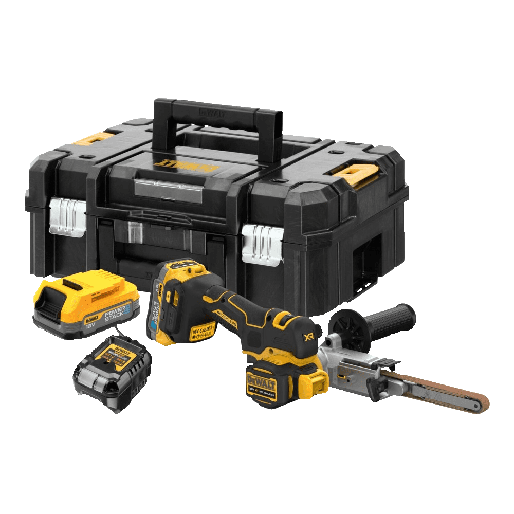 Slefuitor cu banda cu 2 acumulatori DeWalt DCM200E2T Slefuitor cu banda cu 2 acumulatori DeWalt DCM200E2T