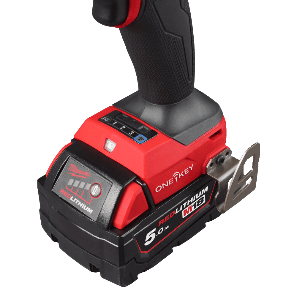 Masina de gaurit cu percutie cu 2 acumulatori 5Ah Milwaukee M18 ONEPD3-502X Masina de gaurit cu percutie cu 2 acumulatori 5Ah Milwaukee M18 ONEPD3-502X