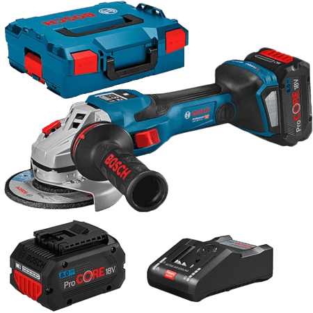 Polizor unghiular cu 2 acumulatori Bosch GWS 18V-15 SC