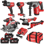 Set 6 scule cu 3 acumulatori Milwaukee M18 FPP6A-503B