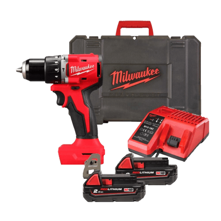 Masina de gaurit cu percutie cu 2 acumulatori 2Ah Milwaukee M18 BLPDRC-202C