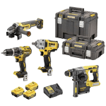 Set 4 scule electrice cu 3 acumulatori Dewalt DCK428P3T