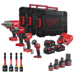 Set 4 scule cu 3 acumulatori Milwaukee M18 FPP4G3-503B