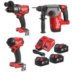Set 3 scule cu 3 acumulatori Milwaukee M18 FPP3X8-503B