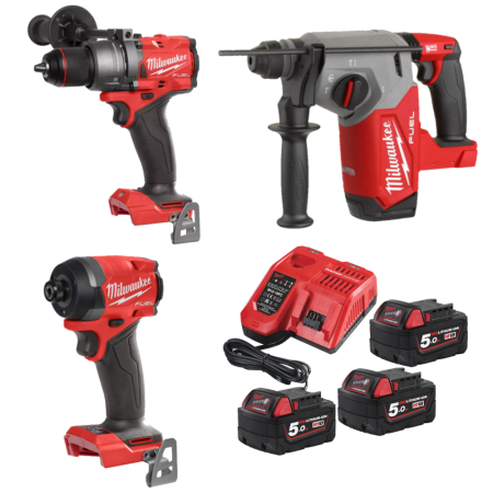 Set 3 scule cu 3 acumulatori Milwaukee M18 FPP3X8-503B